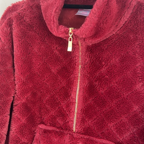 No Boundaries Furry Jacket Half Zip Kangaroo Pocket Fleece Coat Women’s Small - Picture 2 of 16